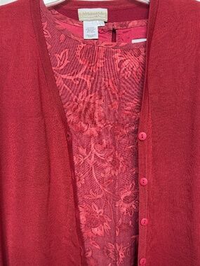 Women’s Coldwater Creek 2-Piece Dress & Cardigan Set Red Sz 12/L